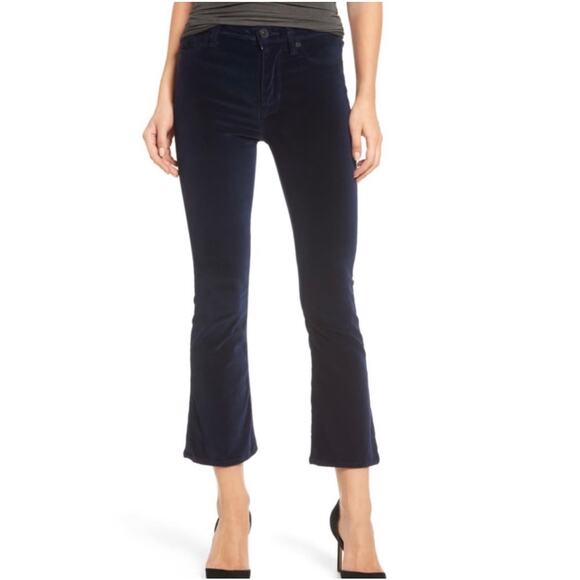Hudson Denim - Hudson Cropped High Rise Velvet Jeans